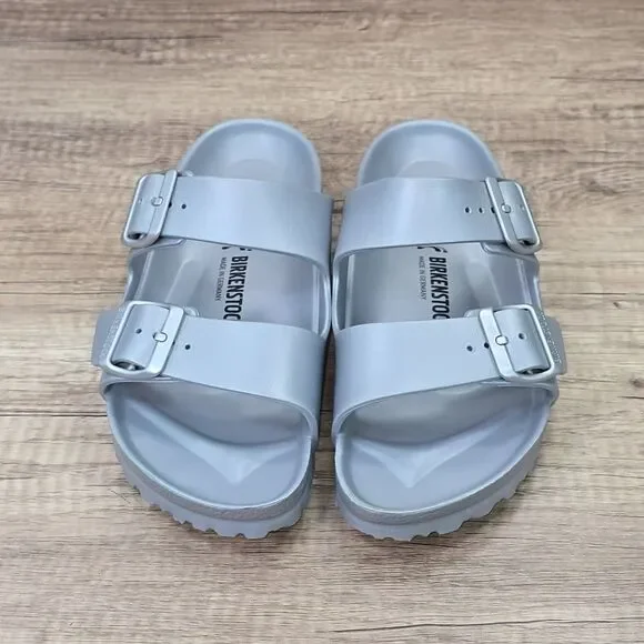 Birkenstock Arizona Eva Women’s Size 7 Silver Double Buckle Sandals - Picture 2 of 9